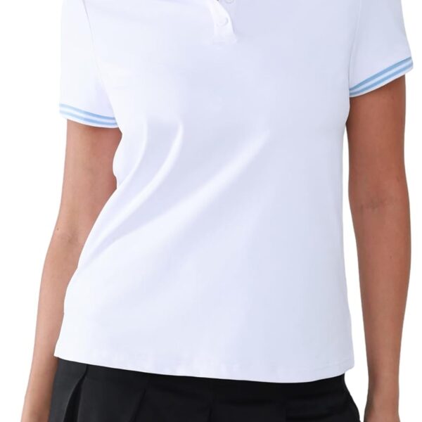 Womens Golf Polo Shirts Short Sleeve V Neck Collared Shirts Tennis Work Athletic Golf Tops