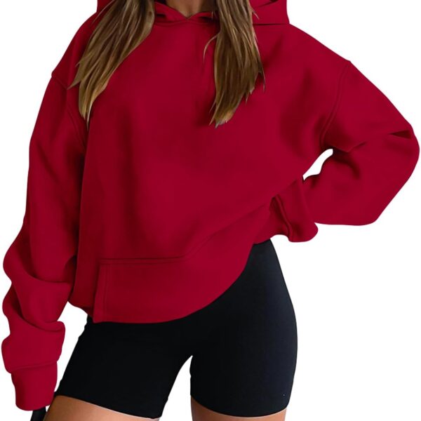 Women's Hooded Sweatshirt—Casual Long-Sleeve Pullover With Kangaroo Pocket And Drop-Shoulder Design