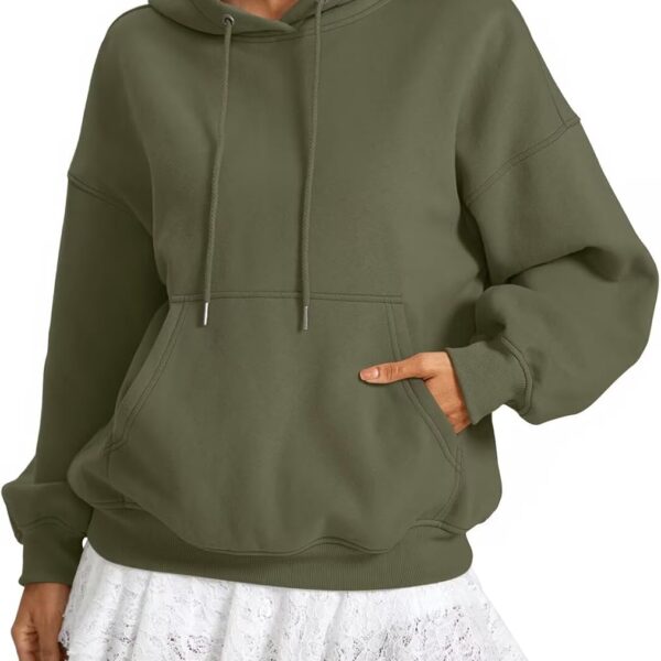 Women's Fleece-Lined Hooded Sweatshirt (With Pockets)—Loose Fit, Stylish Long-Sleeve Pullover (Autumn 2026 Collection)