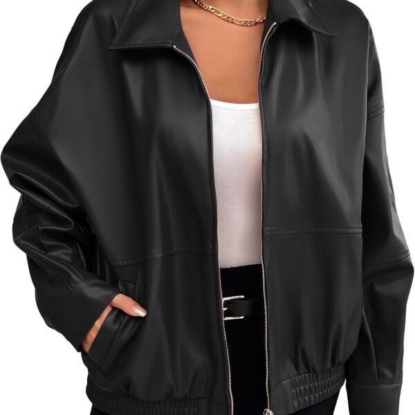 Womens Faux Leather Jacket Oversized Jacket Fall Winter Outfits for Women 2026