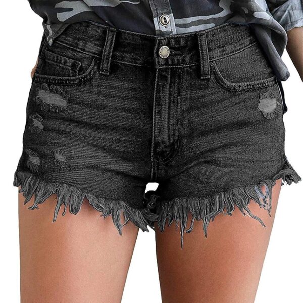 Women's Cut Off Denim Jean Shorts Ripped Distressed