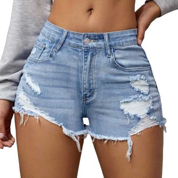 Women's Ripped Distressed Skinny Denim Shorts